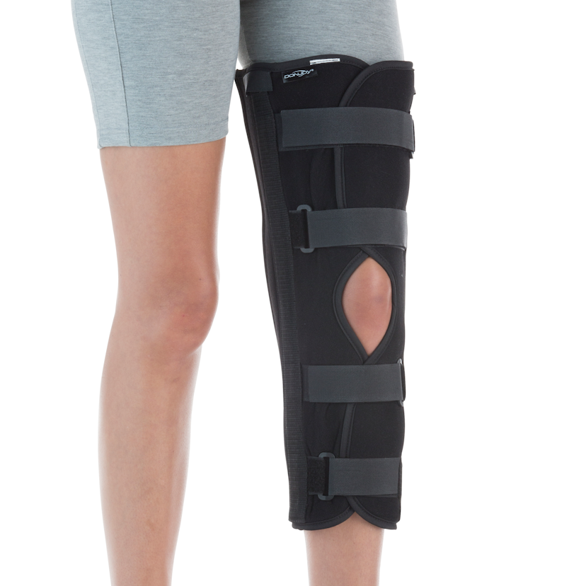 Zusatzbild DONJOY® Immo 3V mit Model, Dreiteilige Knieorthese zur Immobilisierung, gerade 0°